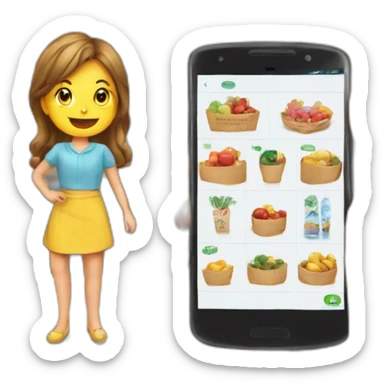 customer interaction gorcery store sticker