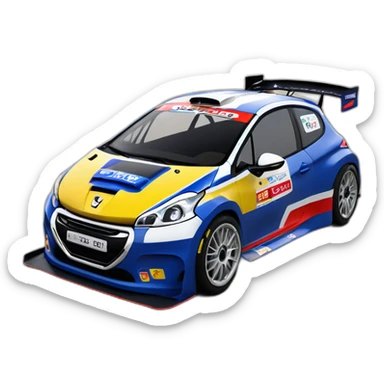 hiperrealist peugeot 208 T16 Pikes Peak front view sticker