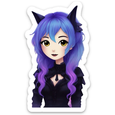 Gorgeous Cute Gothic Edgy Nebula Gradient Beautiful Anime Emo BatLady sticker