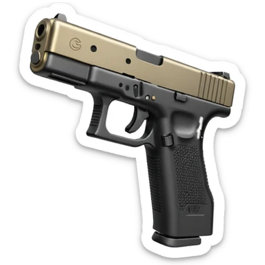 Glock 17 with an extended magazine (big magazine) sticker