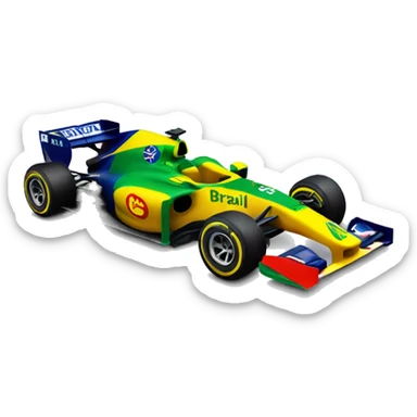 formula 1 car with the colors of the Brazil sticker