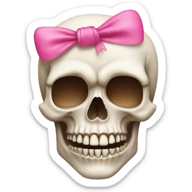 Skull with a pink bow sticker