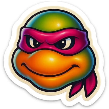 generate the face of a ninja turtle
Without showing teeth
It can't be green
maybe with a Nina mask instead of those stripes sticker