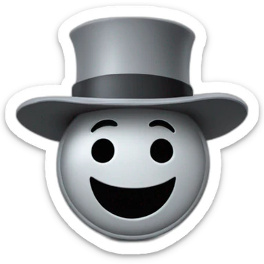 gray bitcoin coin retro disney character cylinder hat sticker