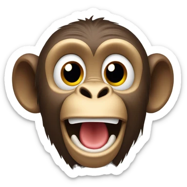 Pointing surprised happy excited monkey sticker