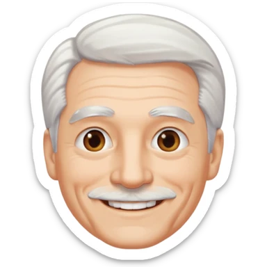 Homem de 60 anos cabelo branco sem bigode e sem barba sticker