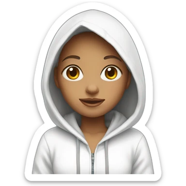 Girl in white hoodie sticker