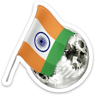 Indian flag on moon sticker
