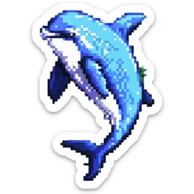 orca pixel art sticker
