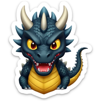 black angry dragon sticker