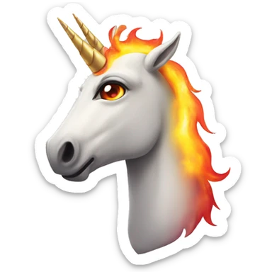 Unicorn with fire eyes sticker