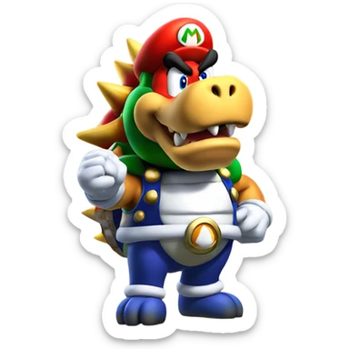 Bowser gratulating Super Mario by shaking his Hand sticker