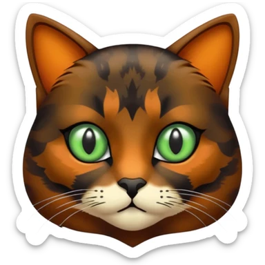 dark tortoiseshell cat pale green eyes sticker