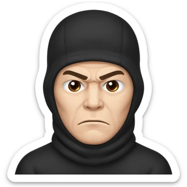 angry man in balaclava sticker