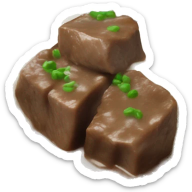 beef tips and gravy over mashed potatoes in a blue bowl sticker