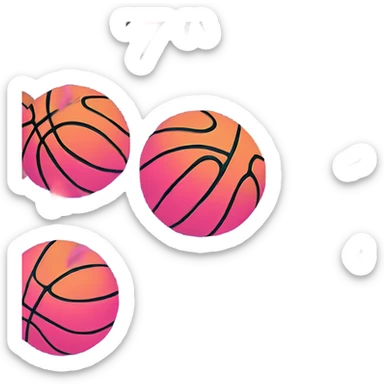 Pink and blue flaming basketball  sticker