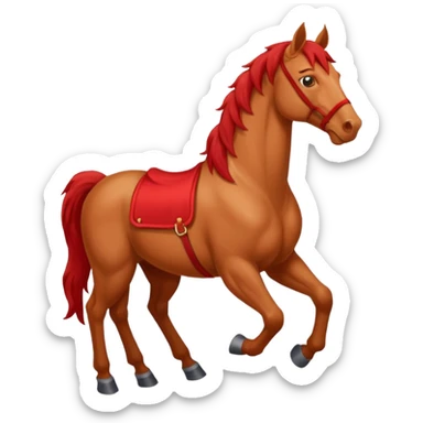 red horse with shirt sticker