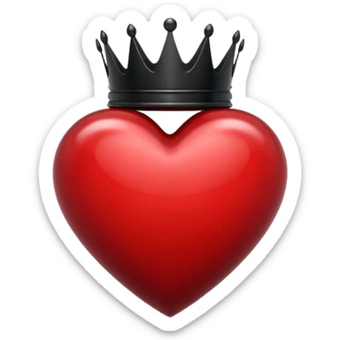 heart with black gothic crown sticker