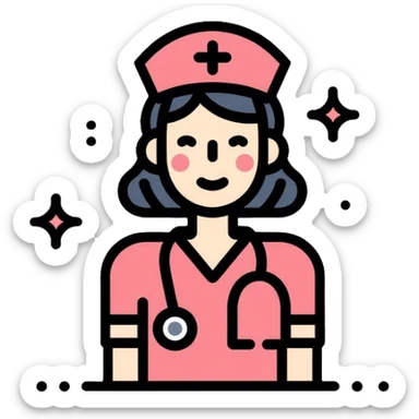 nurse with stethoscope sticker