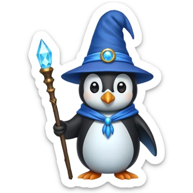 Penguin Wizard sticker