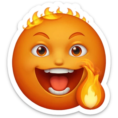 Bite lip fire sticker