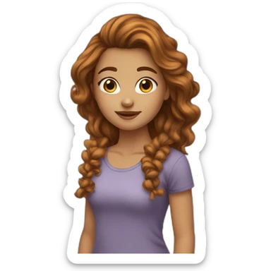 girl cheveux chatain sticker