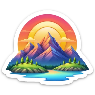 mountain sunrise sticker