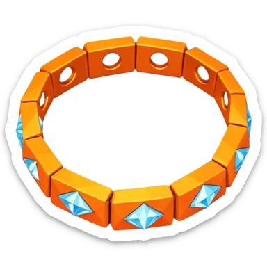 low poly orange bracelet diamonds sticker