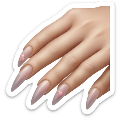 long nails om womans hand sticker