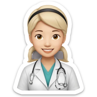 asian doctor female no stethoscope sticker