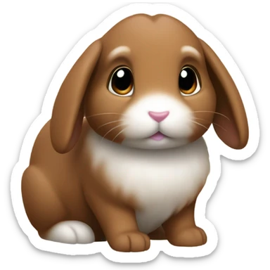 Create brown bunny with ears down type minilop sticker