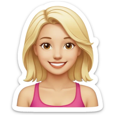 smiling blonde by the water lighten skin tone sticker