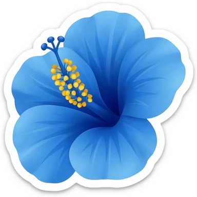 blue hibiscus sticker