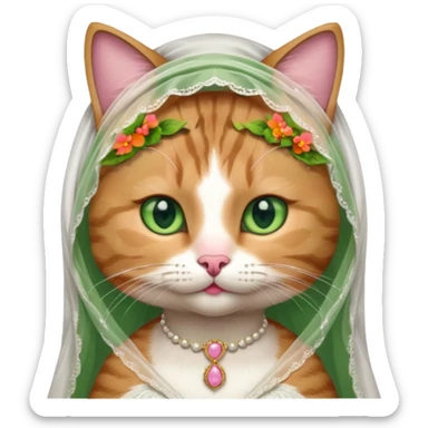 tabby cat brides sticker
