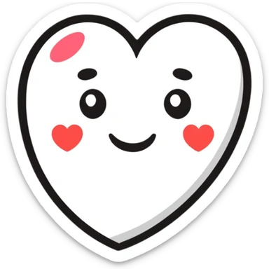 cartoon sticker of a heart with a smiling face sticker