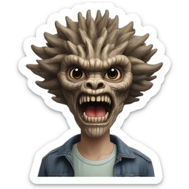 stranger things demogorgon head sticker