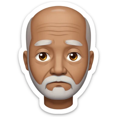 "- Nam
- 70 tuổi
- Da nâu
- Đầu không có tóc
- Râu bạc, mắt buồn
" sticker