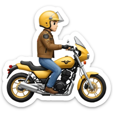 Man riding yamaha suzuki fiero motorcycles  sticker