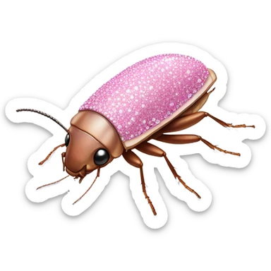 Pink bedazzled cockroach sticker