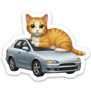 Fusión de un gato y un coche  sticker