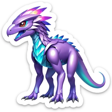 Shiny Futuristic Celestial Magical Ethereal Godly Divine Nebula Fakemon-Pokemon-Digimon-Spectrobes-Raptor-fusion, full body sticker