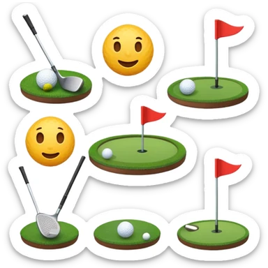 “Create a set of simple, cute, flat-style emojis themed around golf.  Designed in classic emoji style, consistent and expressive.” sticker