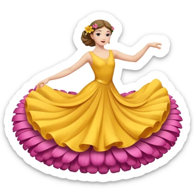 dancer on flower float sticker