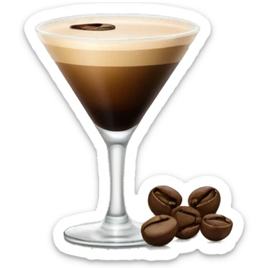 Espresso martini with three coffee beans on top sticker