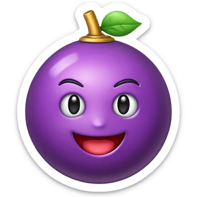 emoji de bomba con chispa morada sticker