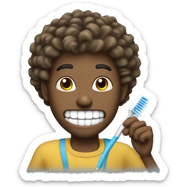personne qui se brosse les dents sticker