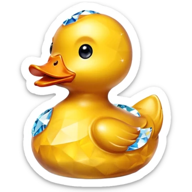 Rubber duck made from Swarovski Topaz sticker