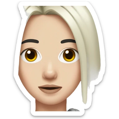 billie eilish with black hair and red roots  sticker