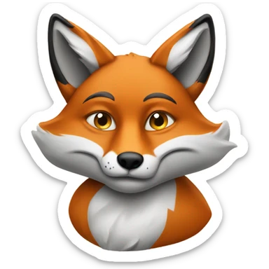 Sly looking fox smoking a cigarette  sticker
