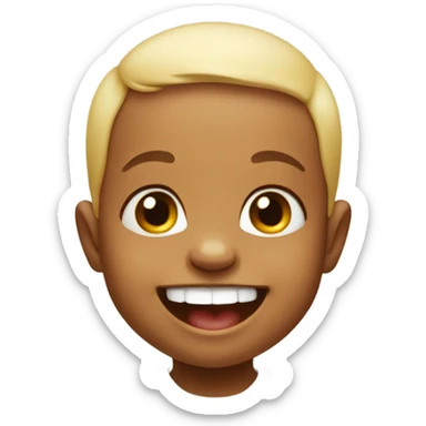 Baby smiling with teeth sticker